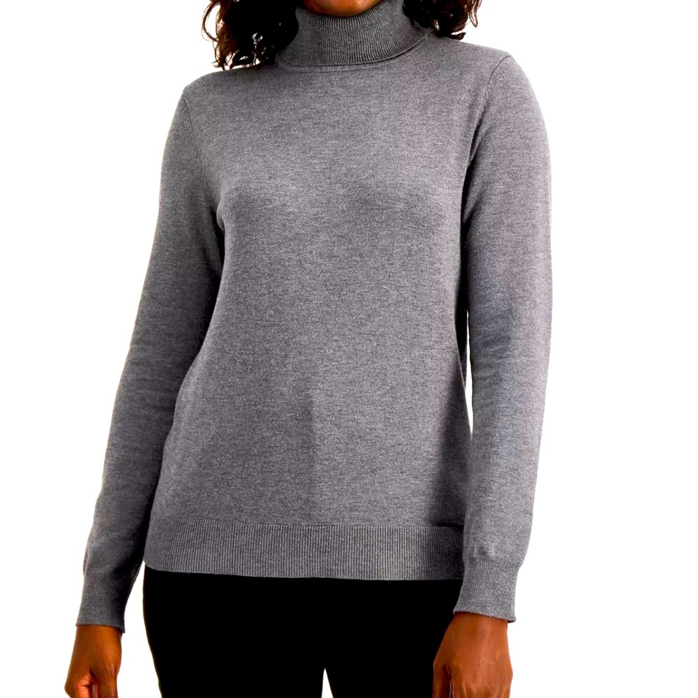 Karen Scott Jersey Turtle Neck (Gray)